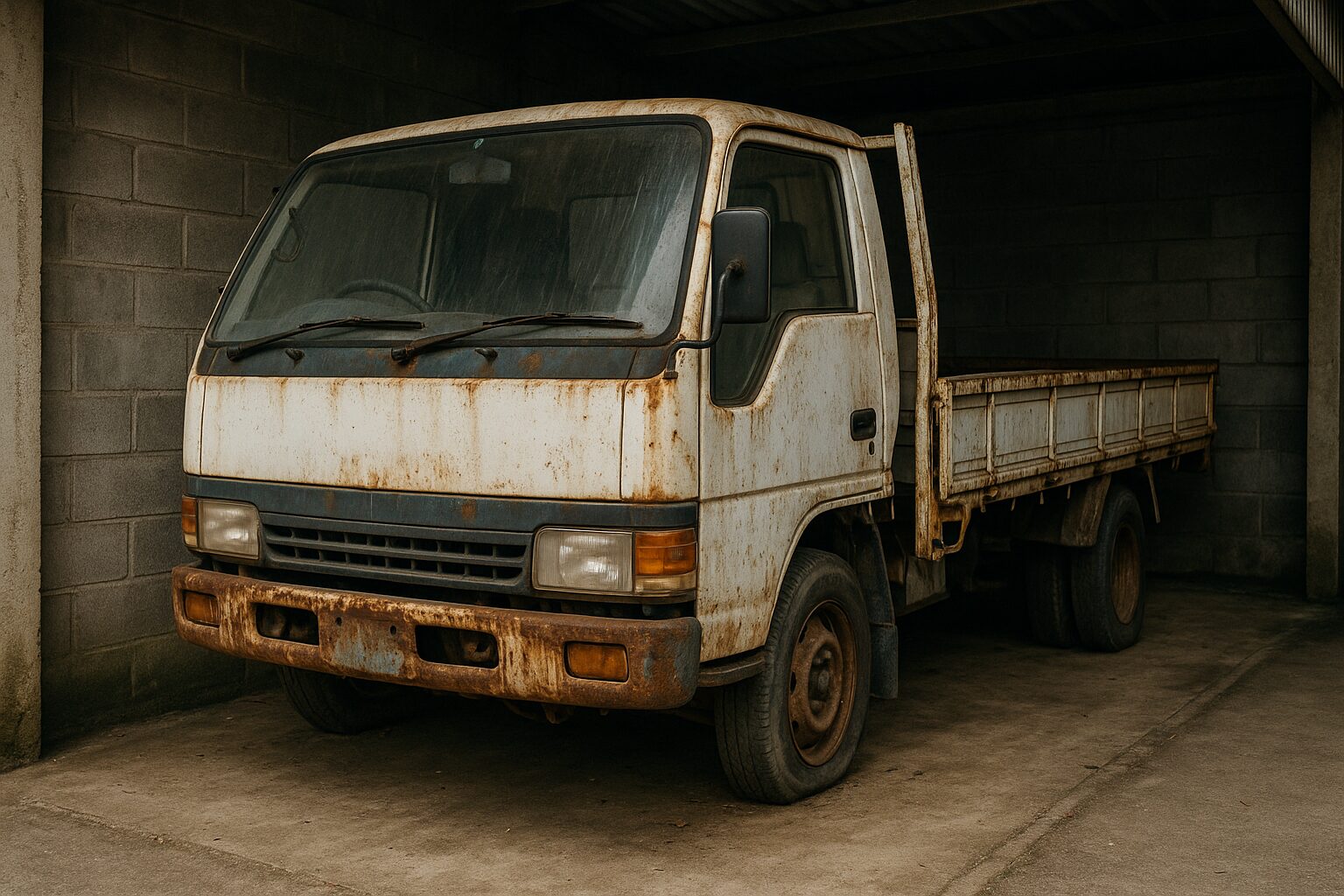 車検切の古いトラック 
